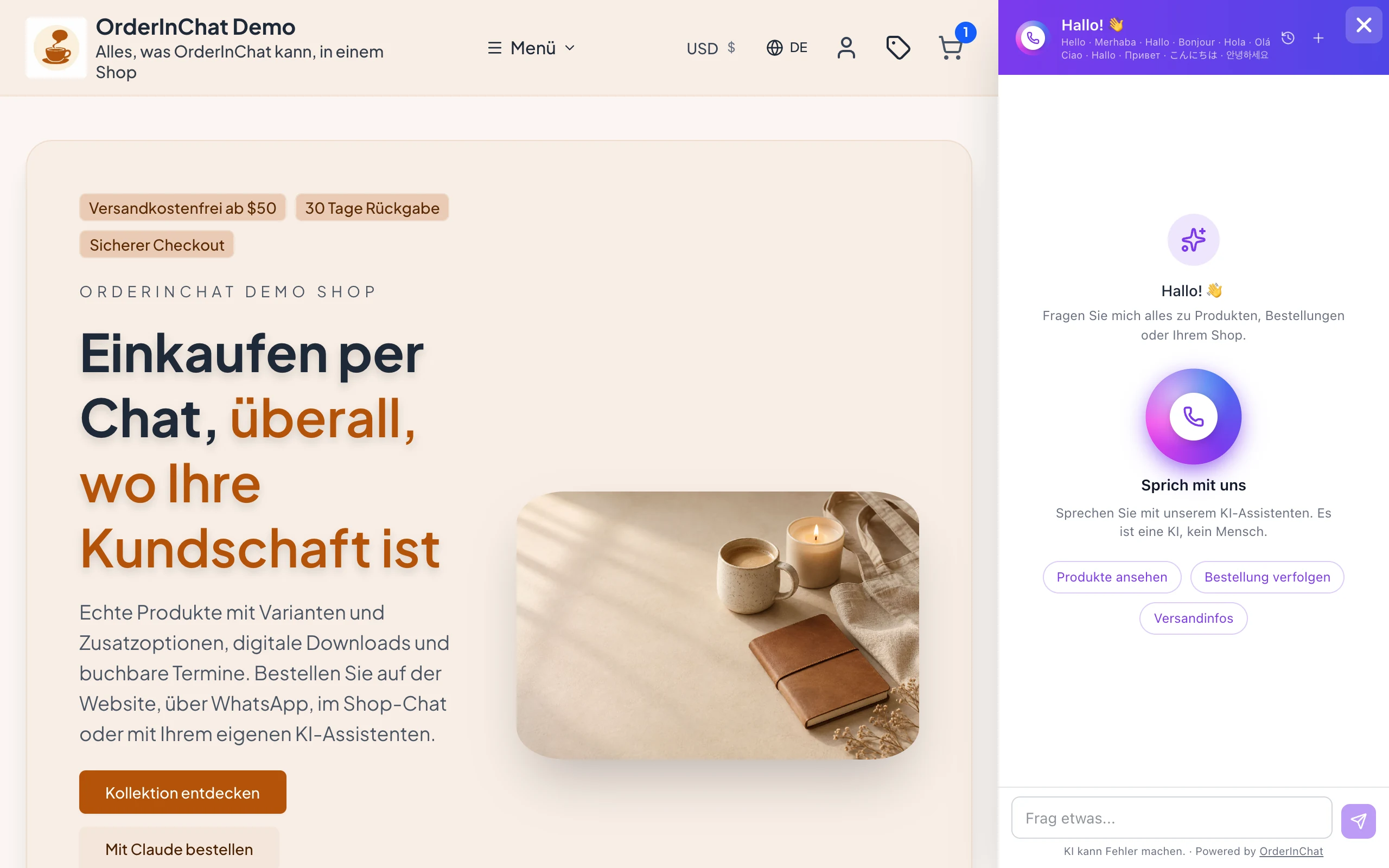 Dieselbe KI auf Ihrer Website