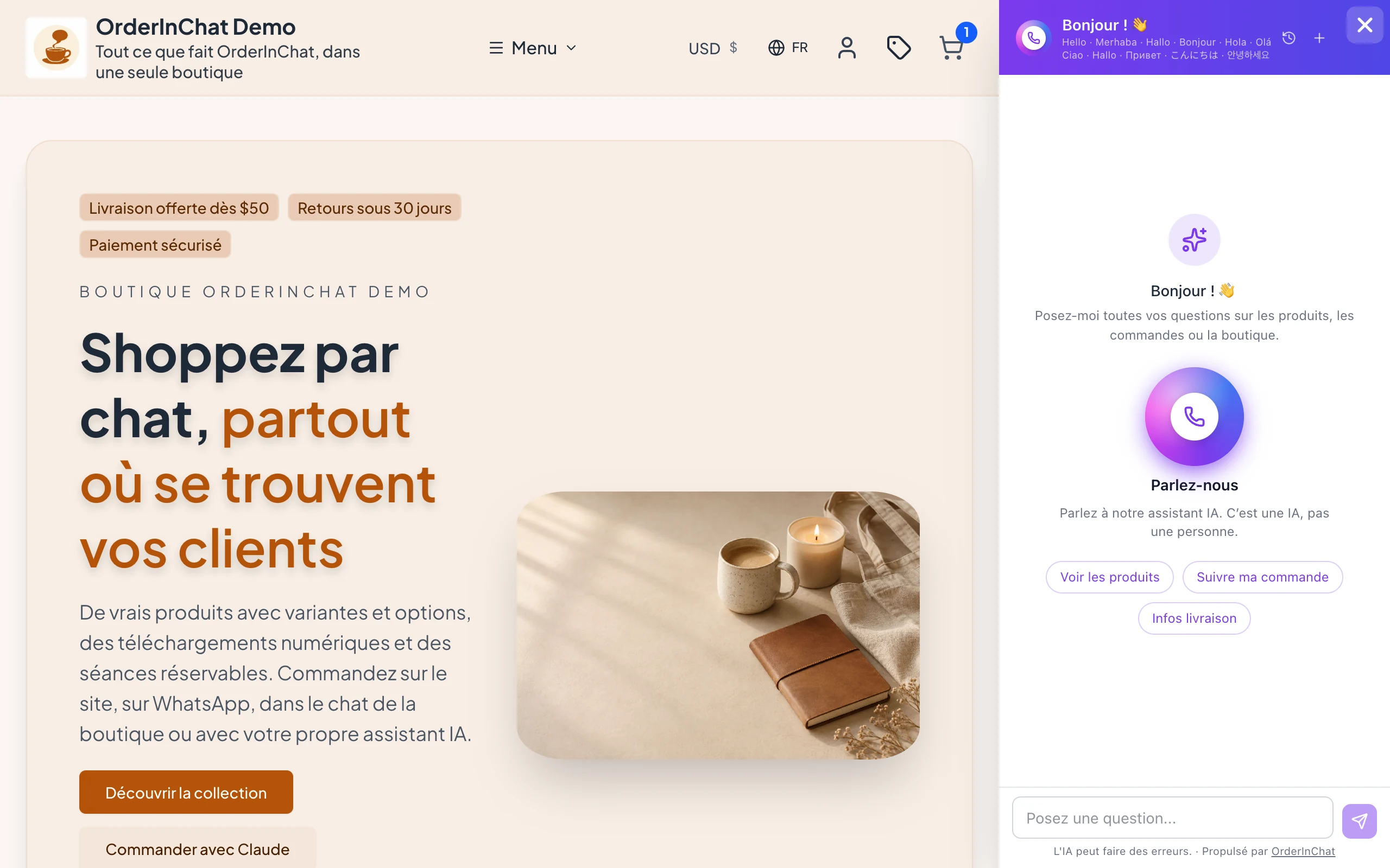 La même IA sur votre site web