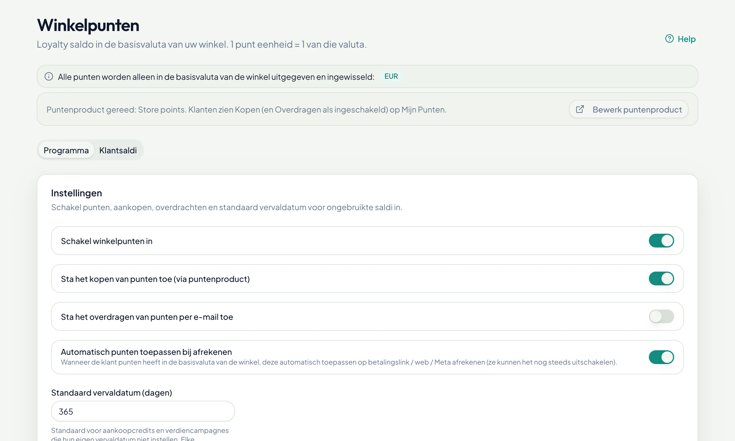 Spaarpunten: sparen, kopen en automatisch inwisselen bij het afrekenen