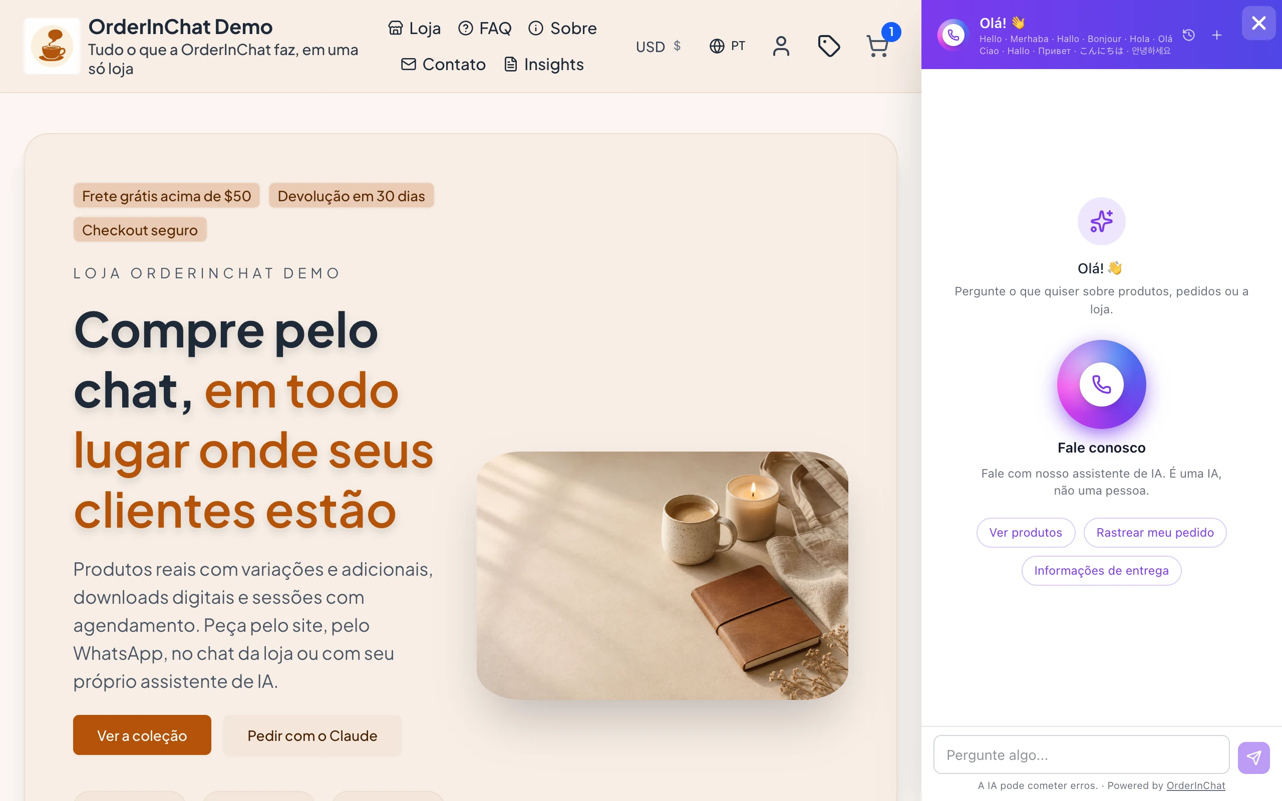 A mesma IA no seu site