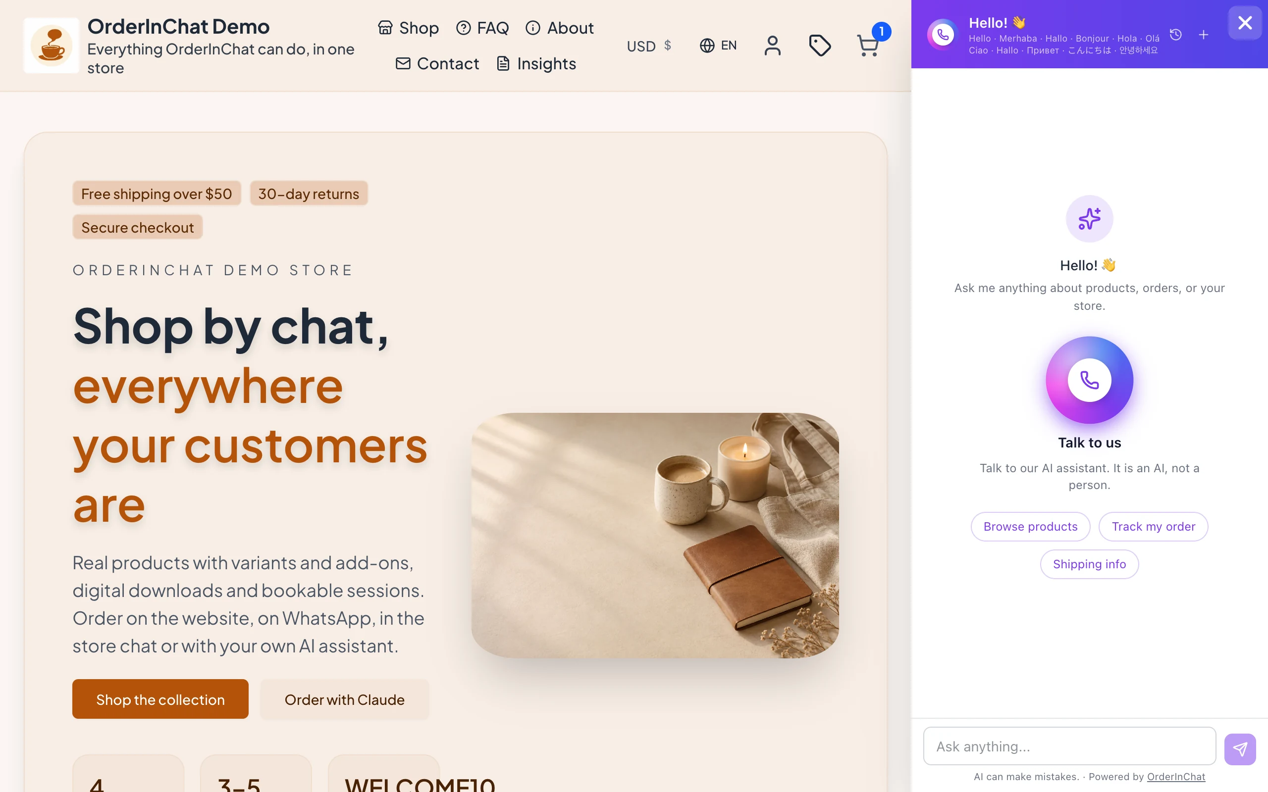 Same AI on your website
